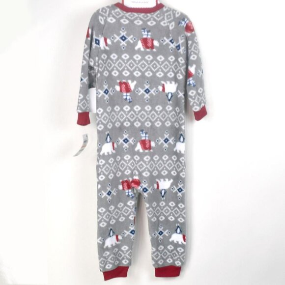 BIN Toddler One Piece Pajama Polar Bear 2T 3T Boys Girls Family PJs NWT - Picture 4 of 5